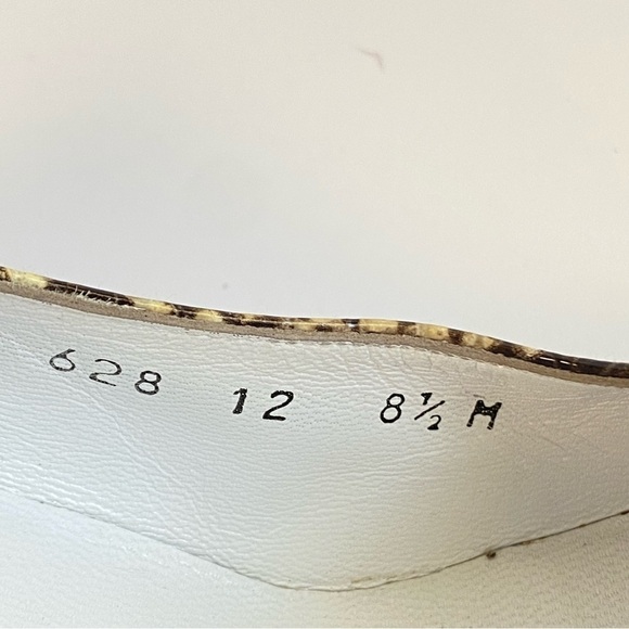 Charles Jourdan Paris Snakeskin Pumps Vintage Reptile Print Leather Heels 8.5 - Picture 10 of 11